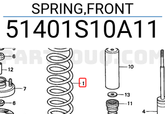 Honda 51401S10A11 SPRING,FRONT