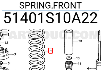 Honda 51401S10A22 SPRING,FRONT