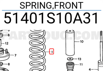 Honda 51401S10A31 SPRING,FRONT