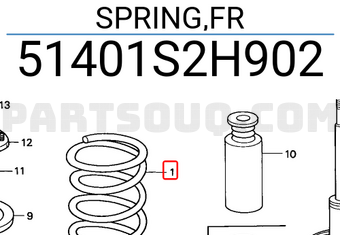 Honda 51401S2H902 SPRING,FR