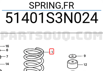 Honda 51401S3N024 SPRING,FR