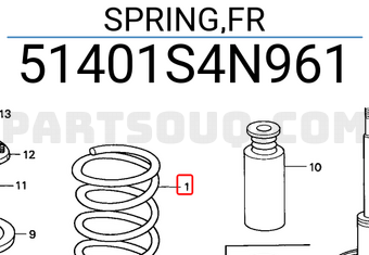 Honda 51401S4N961 SPRING,FR
