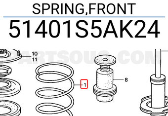 Honda 51401S5AK24 SPRING,FRONT