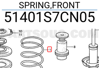 Honda 51401S7CN05 SPRING,FRONT