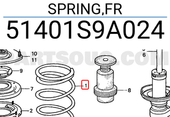 Honda 51401S9A024 SPRING,FR