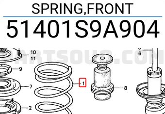 Honda 51401S9A904 SPRING,FRONT