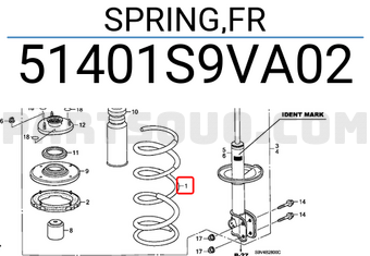 Honda 51401S9VA02 SPRING,FR
