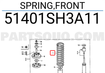Honda 51401SH3A11 SPRING,FRONT
