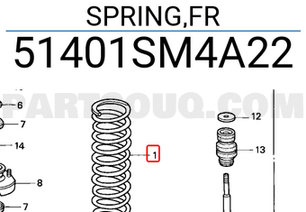 Honda 51401SM4A22 SPRING,FR