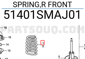 Honda 51401SMAJ01 SPRING,R FRONT