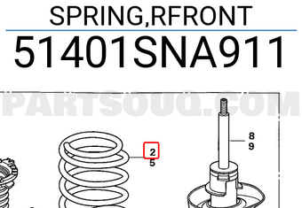 Honda 51401SNA911 SPRING,RFRONT