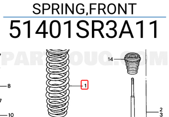 Honda 51401SR3A11 SPRING,FRONT