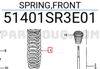 Honda 51401SR3E01 SPRING,FRONT