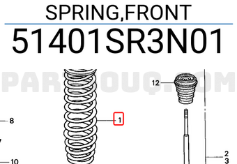 Honda 51401SR3N01 SPRING,FRONT