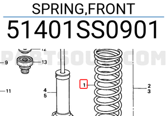 Honda 51401SS0901 SPRING,FRONT