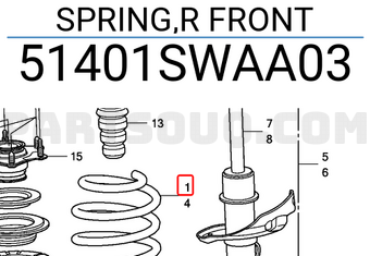Honda 51401SWAA03 SPRING,R FRONT