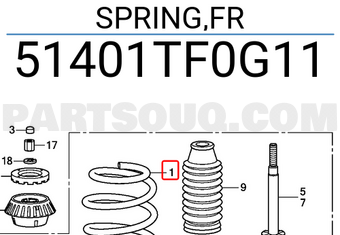 Honda 51401TF0G11 SPRING,FR