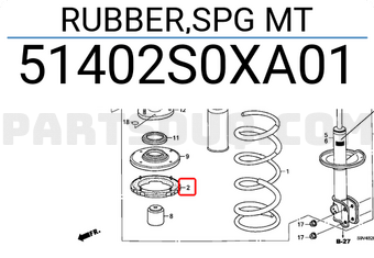 Honda 51402S0XA01 RUBBER,SPG MT