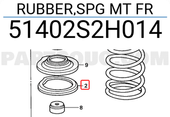 Honda 51402S2H014 RUBBER,SPG MT FR