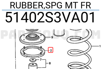 Honda 51402S3VA01 RUBBER,SPG MT FR