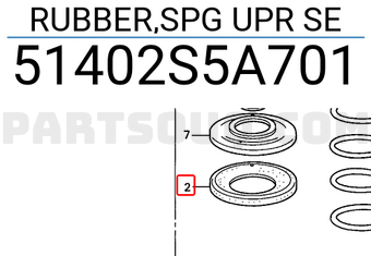 Honda 51402S5A701 RUBBER,SPG UPR SE