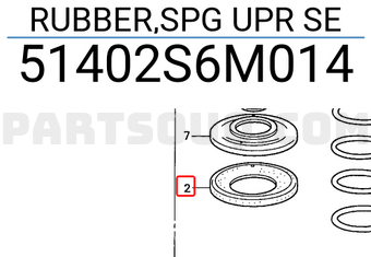 Honda 51402S6M014 RUBBER,SPG UPR SE