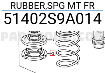 Honda 51402S9A014 RUBBER,SPG MT FR