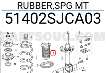 Honda 51402SJCA03 RUBBER,SPG MT