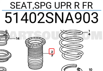 Honda 51402SNA903 SEAT,SPG UPR R FR