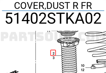 Honda 51402STKA02 COVER,DUST R FR