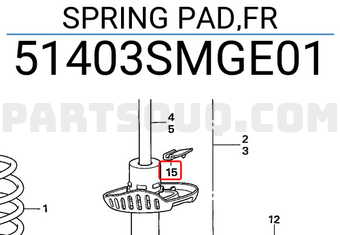 Honda 51403SMGE01 SPRING PAD,FR