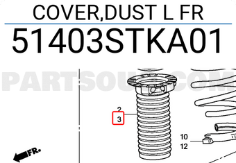 Honda 51403STKA01 COVER,DUST L FR