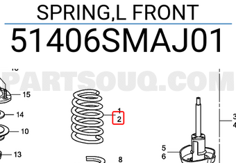 Honda 51406SMAJ01 SPRING,L FRONT