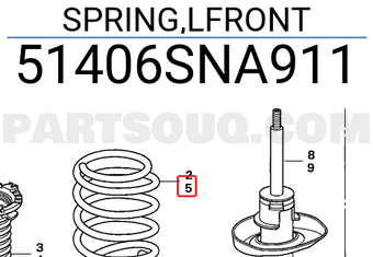 Honda 51406SNA911 SPRING,LFRONT