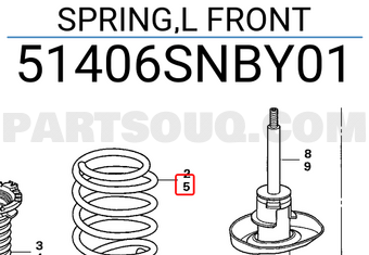 Honda 51406SNBY01 SPRING,L FRONT