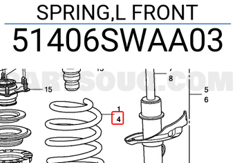 Honda 51406SWAA03 SPRING,L FRONT