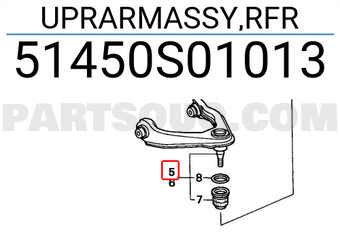 Honda 51450S01013 UPRARMASSY,RFR