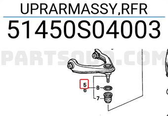 Honda 51450S04003 UPRARMASSY,RFR