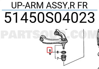 Honda 51450S04023 UP-ARM ASSY,R FR