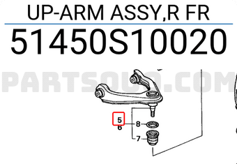 Honda 51450S10020 UP-ARM ASSY,R FR