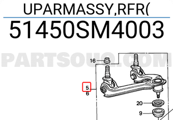 Honda 51450SM4003 UPARMASSY,RFR
