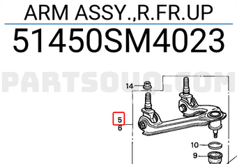Honda 51450SM4023 ARM ASSY.,R.FR.UP