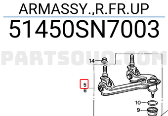 Honda 51450SN7003 ARMASSY.,R.FR.UP