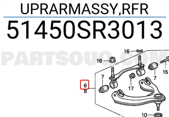 Honda 51450SR3013 UPRARMASSY,RFR