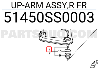 Honda 51450SS0003 UP-ARM ASSY,R FR