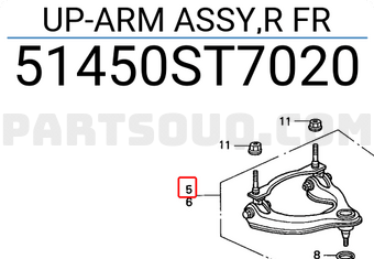 Honda 51450ST7020 UP-ARM ASSY,R FR