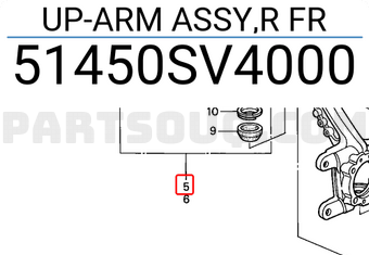 Honda 51450SV4000 UP-ARM ASSY,R FR