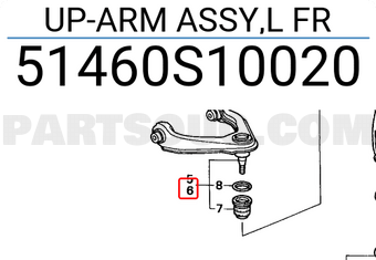 Honda 51460S10020 UP-ARM ASSY,L FR
