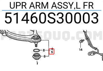 Honda 51460S30003 UPR ARM ASSY,L FR