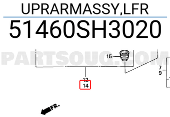 Honda 51460SH3020 UPRARMASSY,LFR